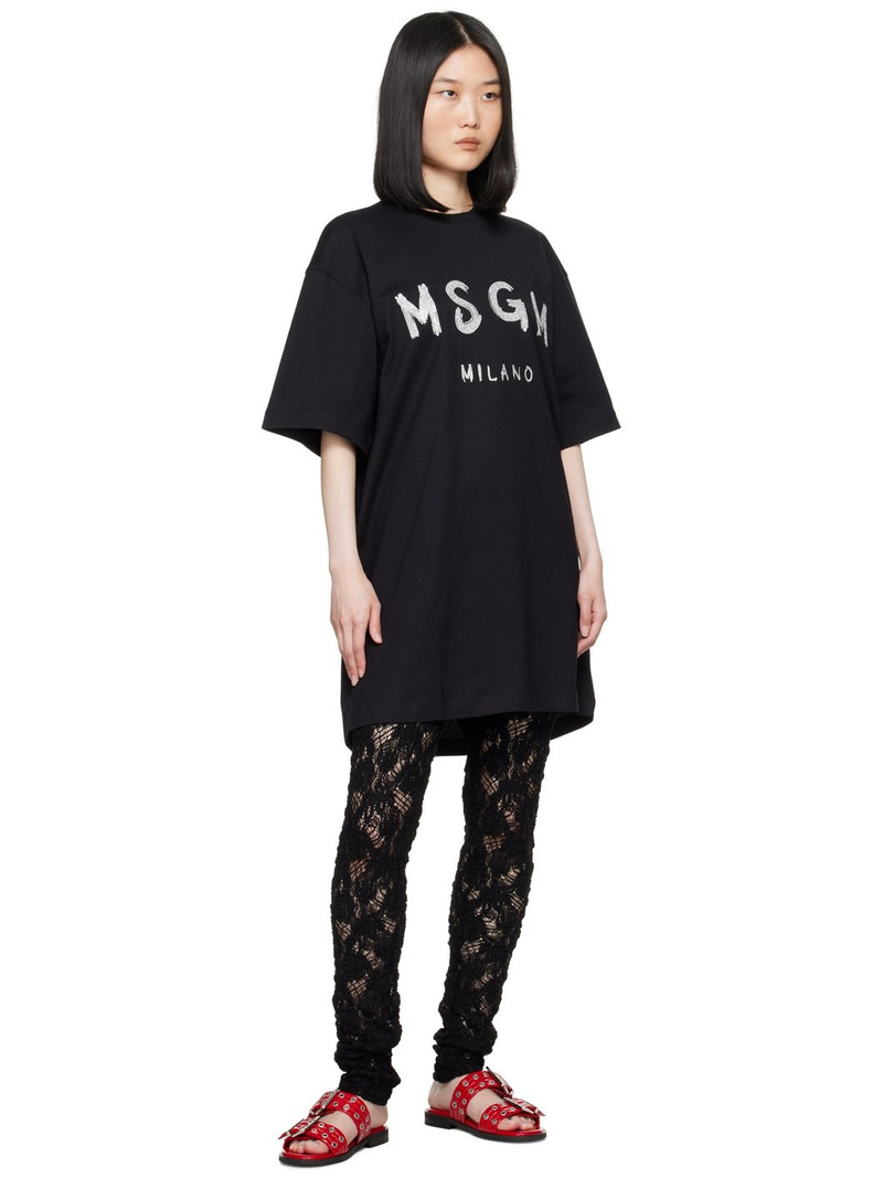 MSGM Black Semi-Sheer Leggings outlook