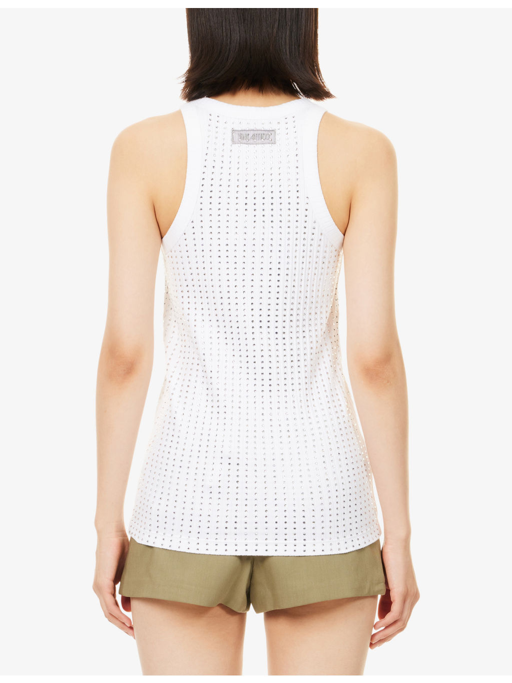 Crystal-Embellished Ribbed Cotton Tank Top - 4
