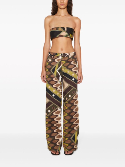 PUCCI Vivara-print silk bandeau top outlook