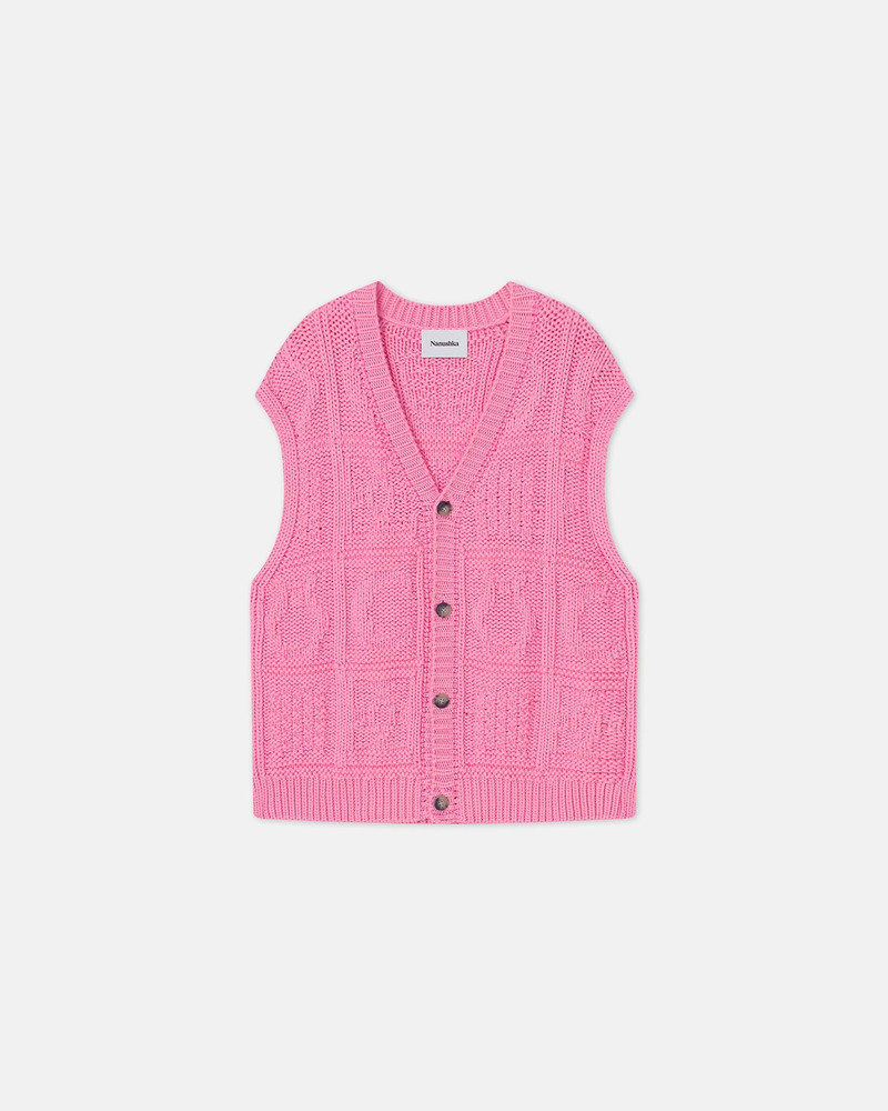 Cable-Knit Cotton-Blend Vest 1