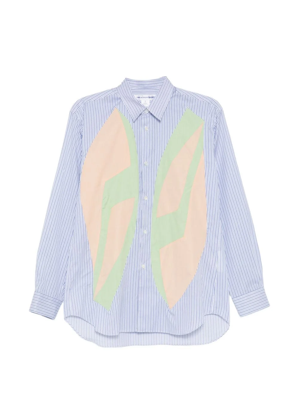 striped patchwork shirt - 1