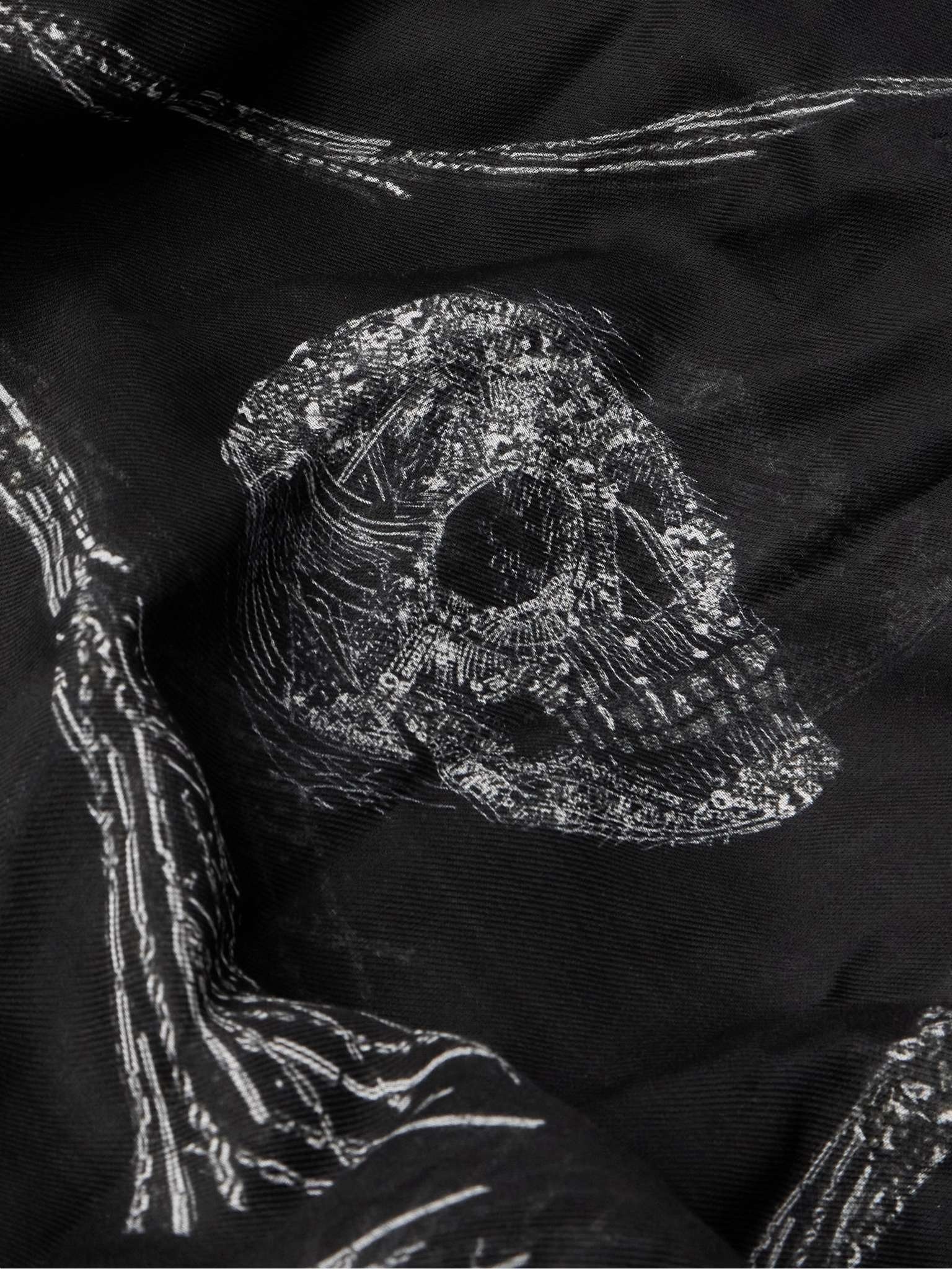 Alexander McQueen Fringed Printed Lyocell-Twill Scarf
