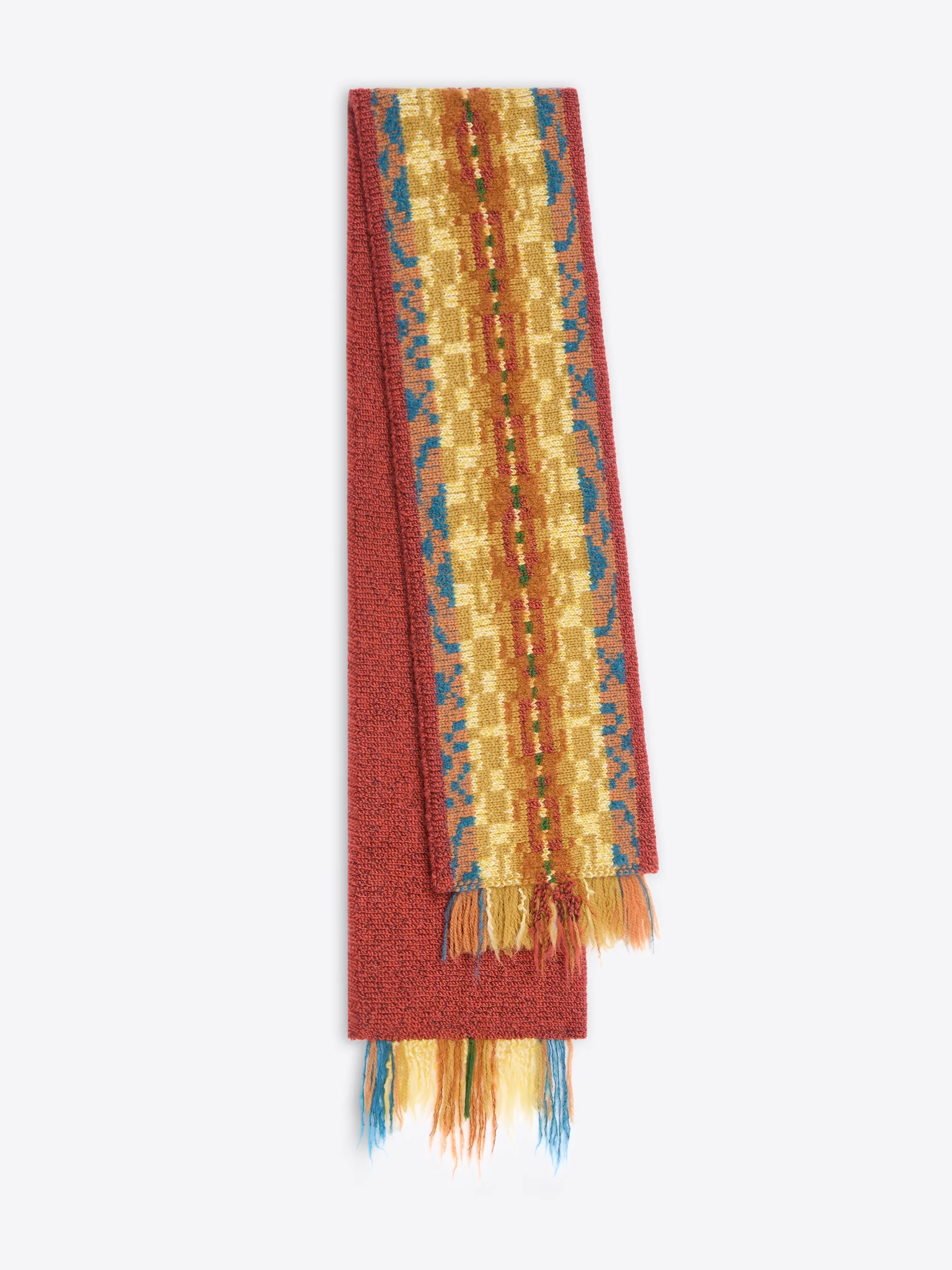 JACQUARD WOOL SCARF - 1