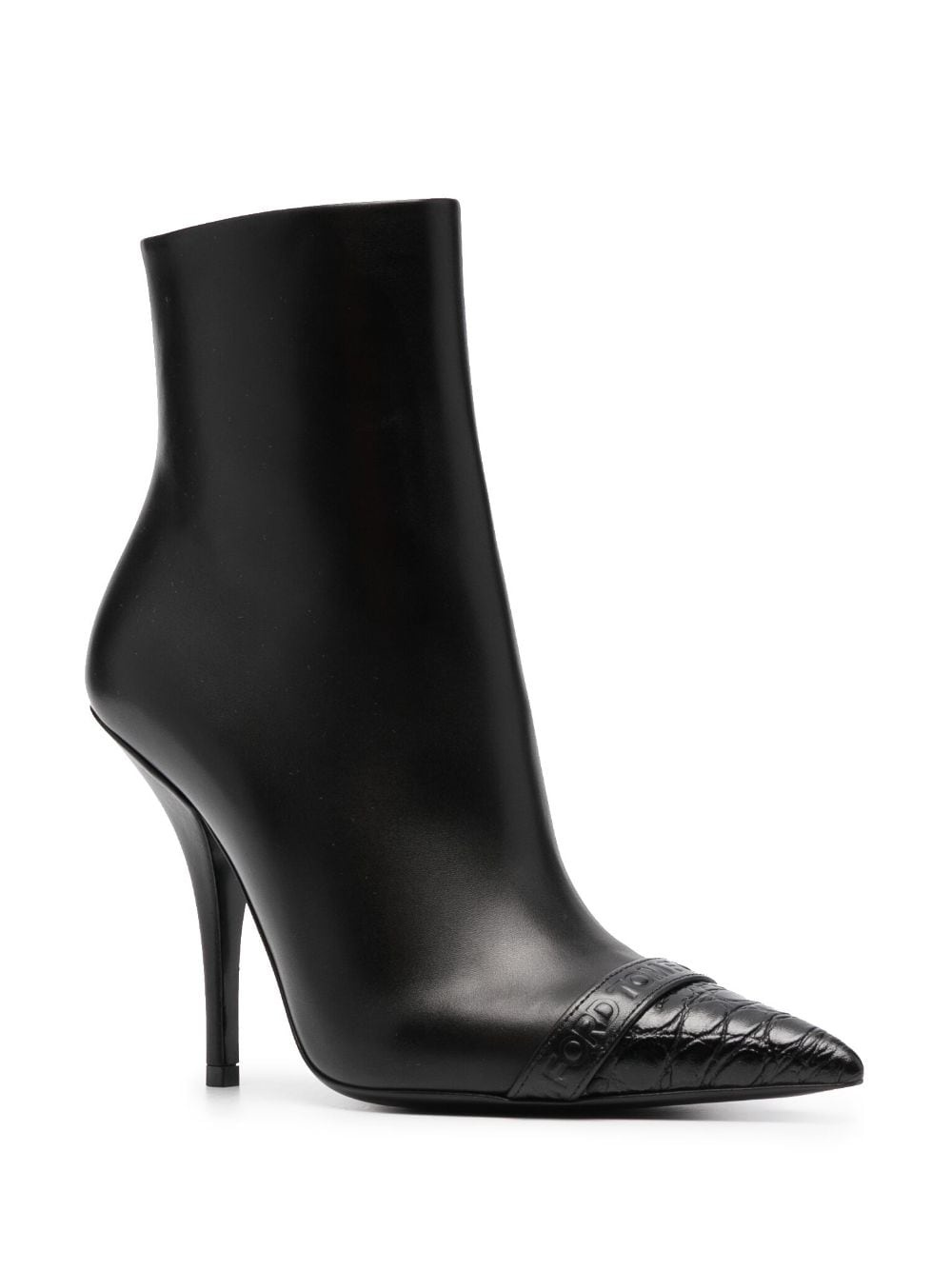 pointed toe leather ankle boots - 2
