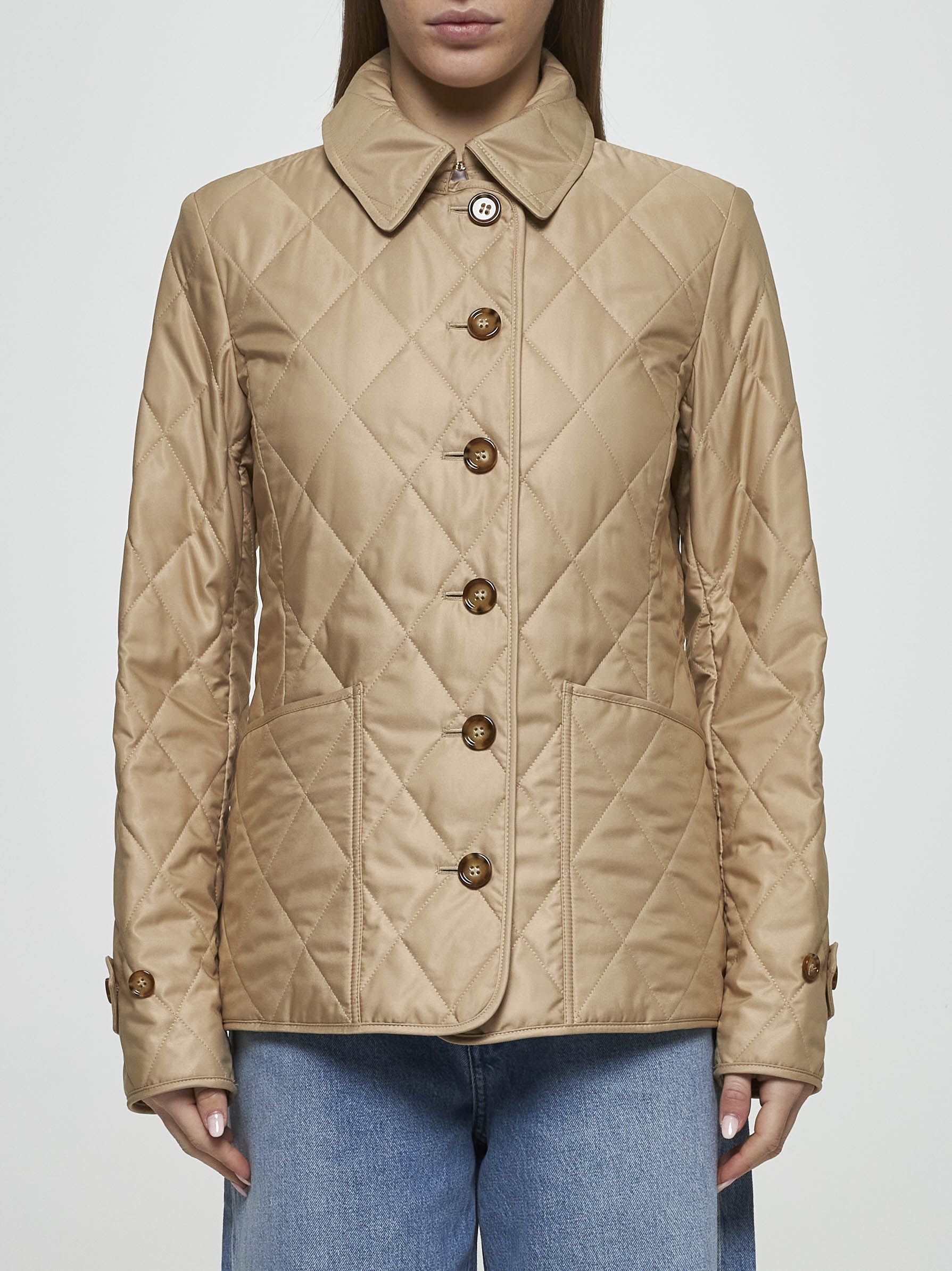 Burberry Beige nylon quilted jacket | REVERSIBLE