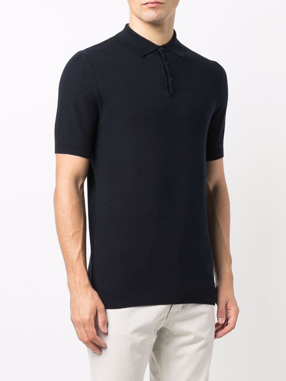 short-sleeved cotton polo shirt - 3