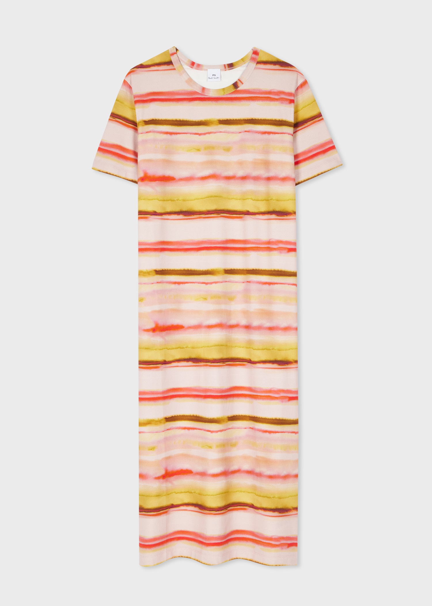 Women's Orange 'Sunray' Stripe Jersey T-Shirt Dress - 1