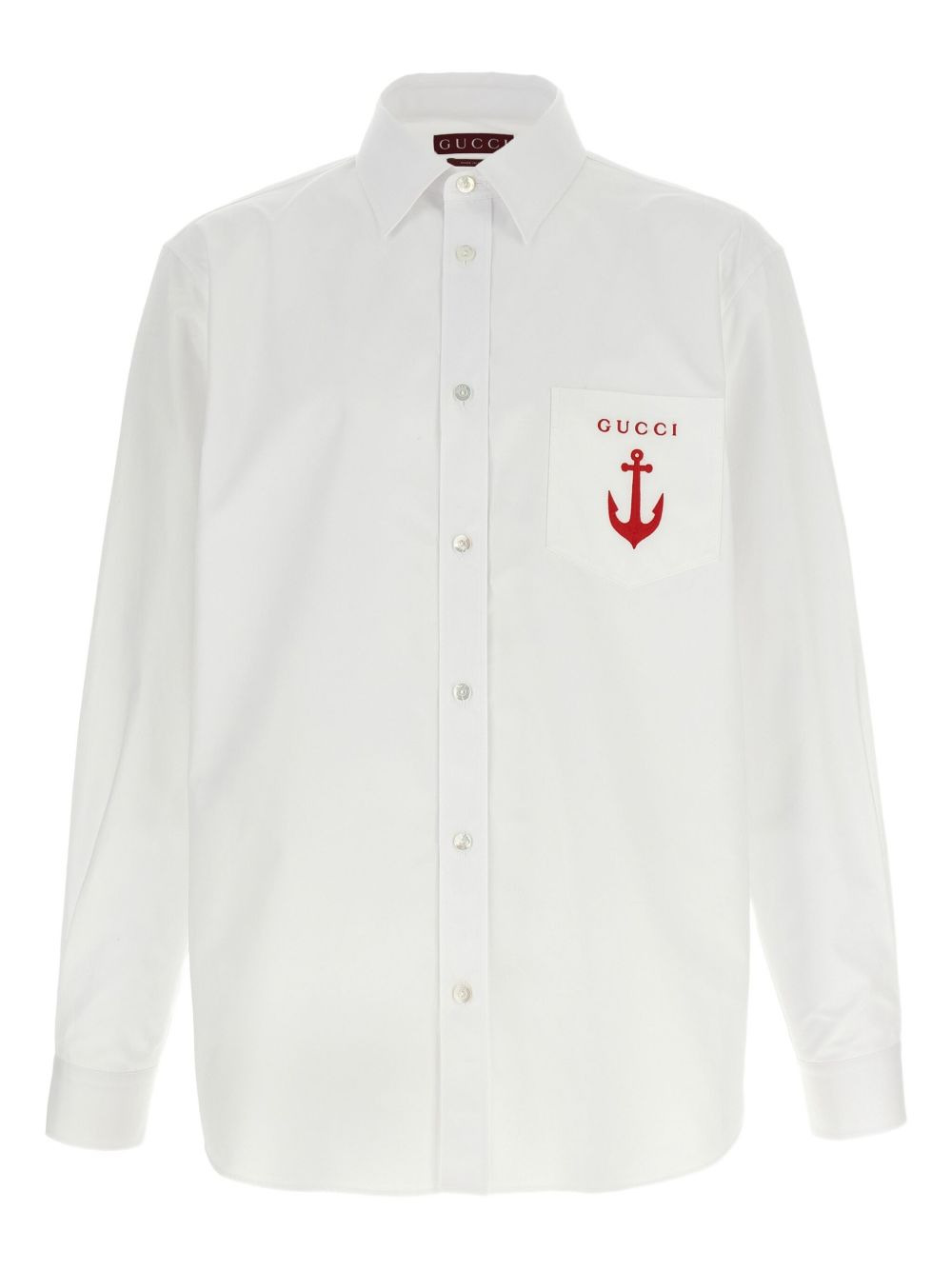 logo-embroidered poplin shirt - 1