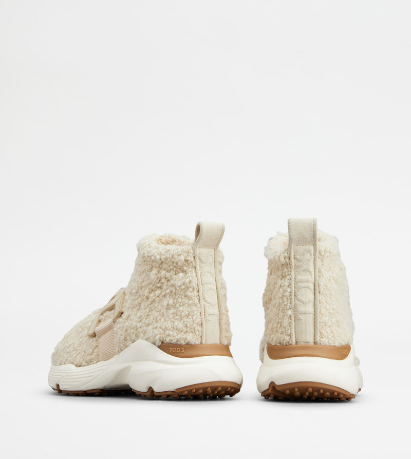 Tod's KATE SLIP-ON SNEAKERS IN BOUCLÉ KNIT - BEIGE outlook