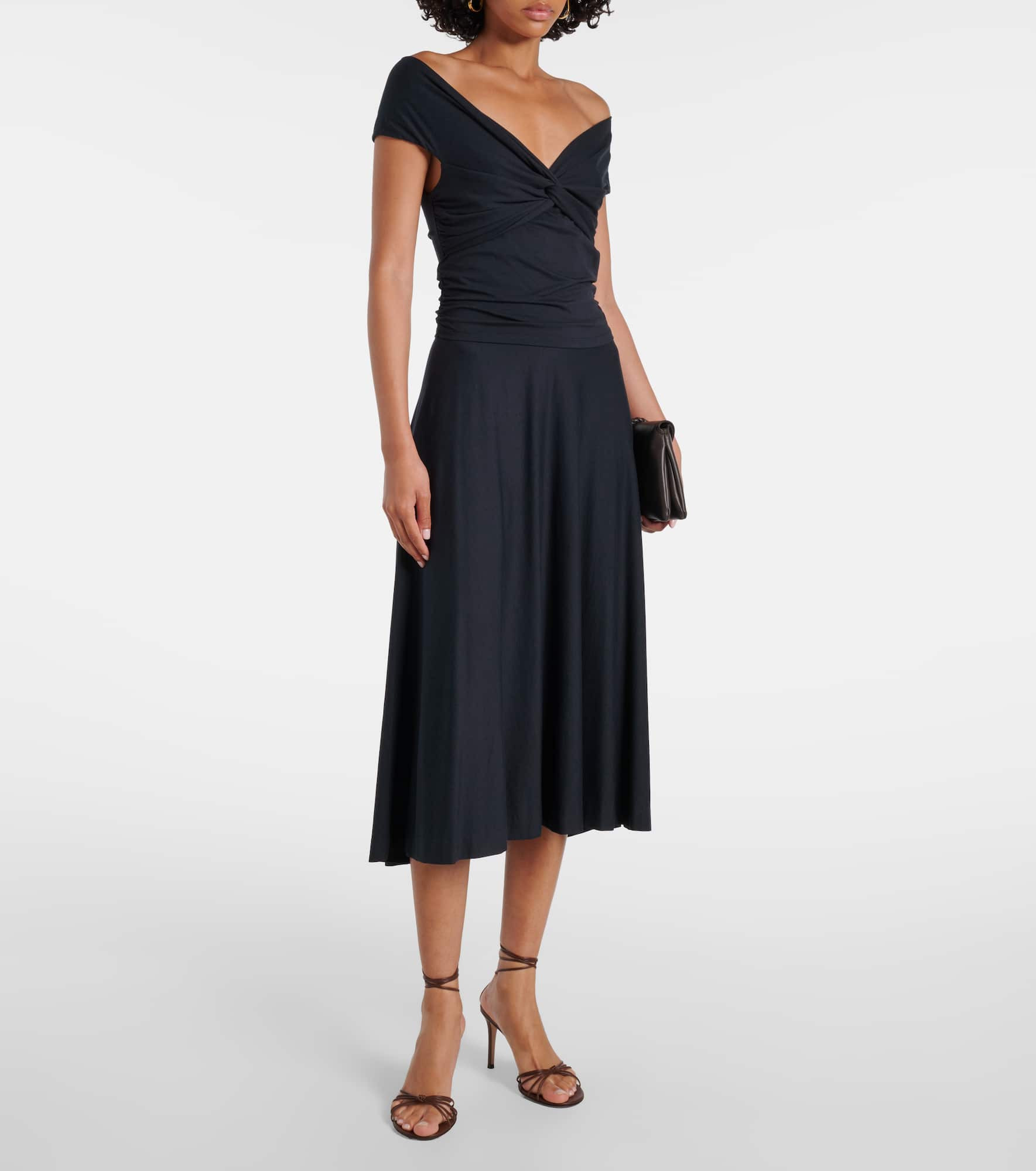 Soft Drape off-shoulder midi dress - 2