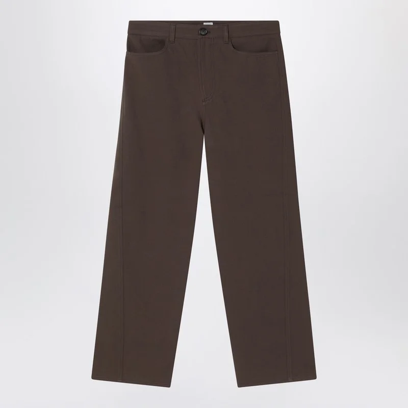 Pepper-coloured cotton trousers - 1
