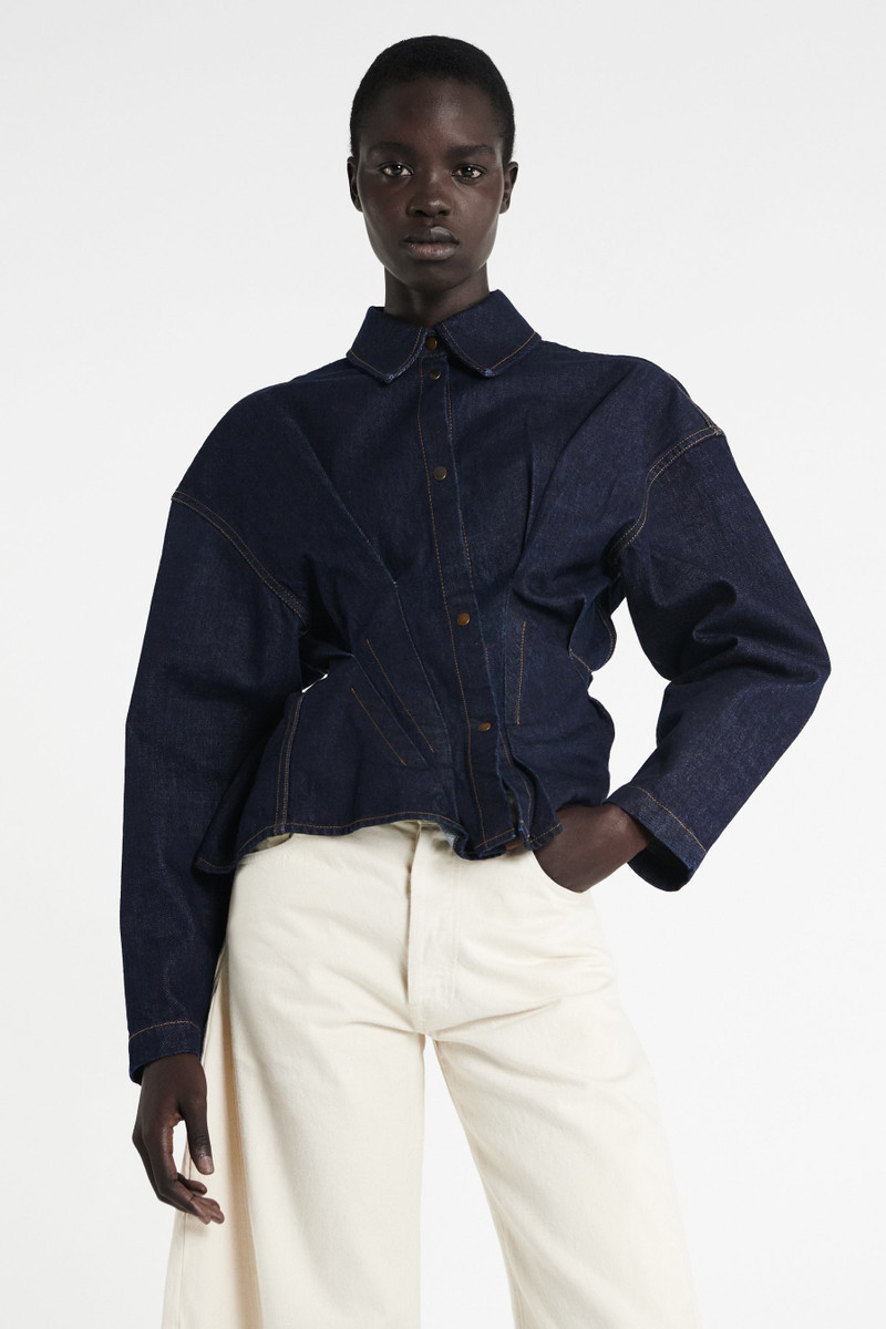 RINSE WASH DENIM SHIRT INDIGO 2