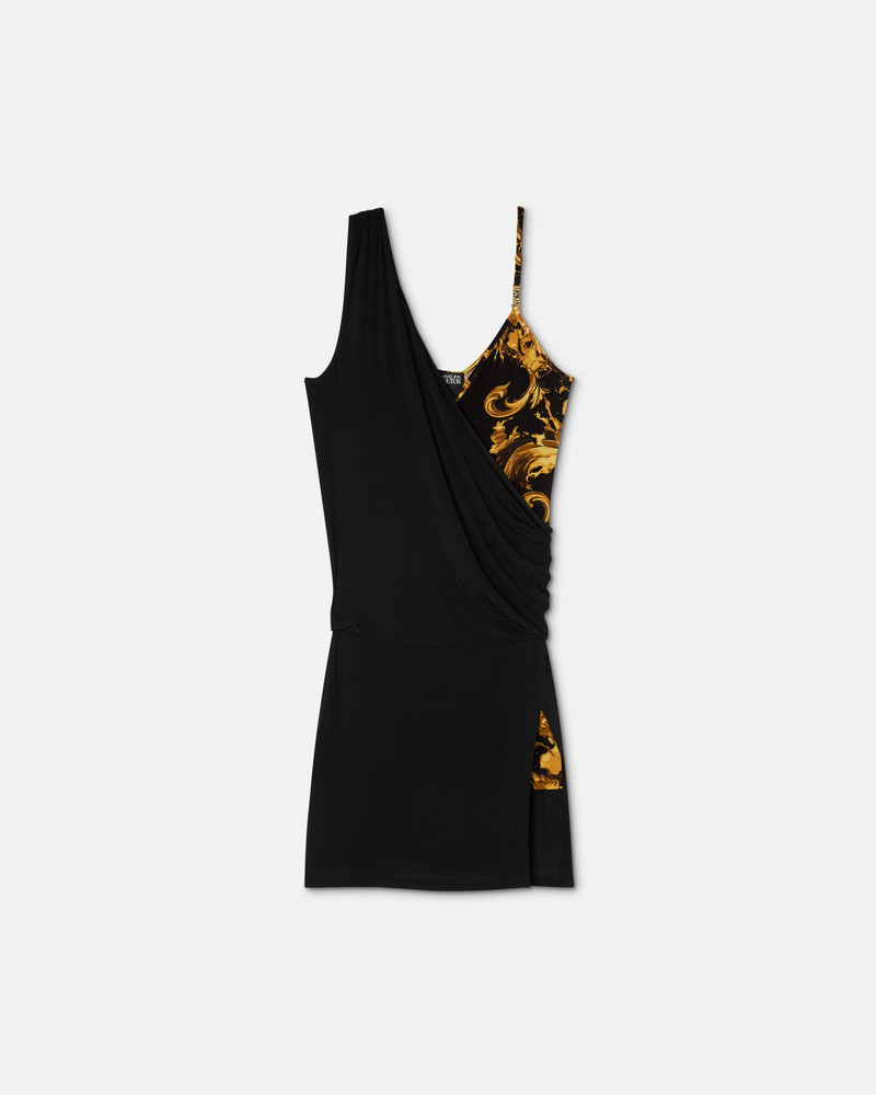 Printed Viscose Draped Midi Dress 1