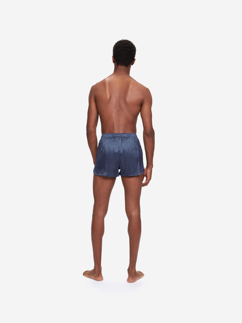 Men's Modern Fit Boxers Brindisi 74 Silk Satin Navy - 4