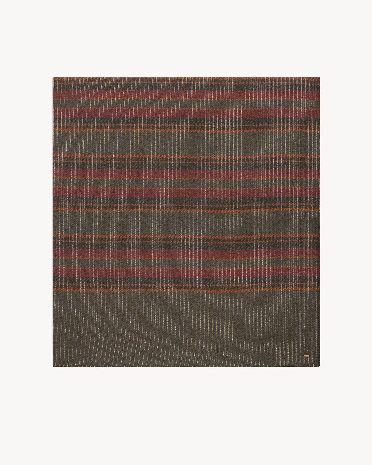 SQUARE SCARF IN STRIPED SILK AND LUREX - 1