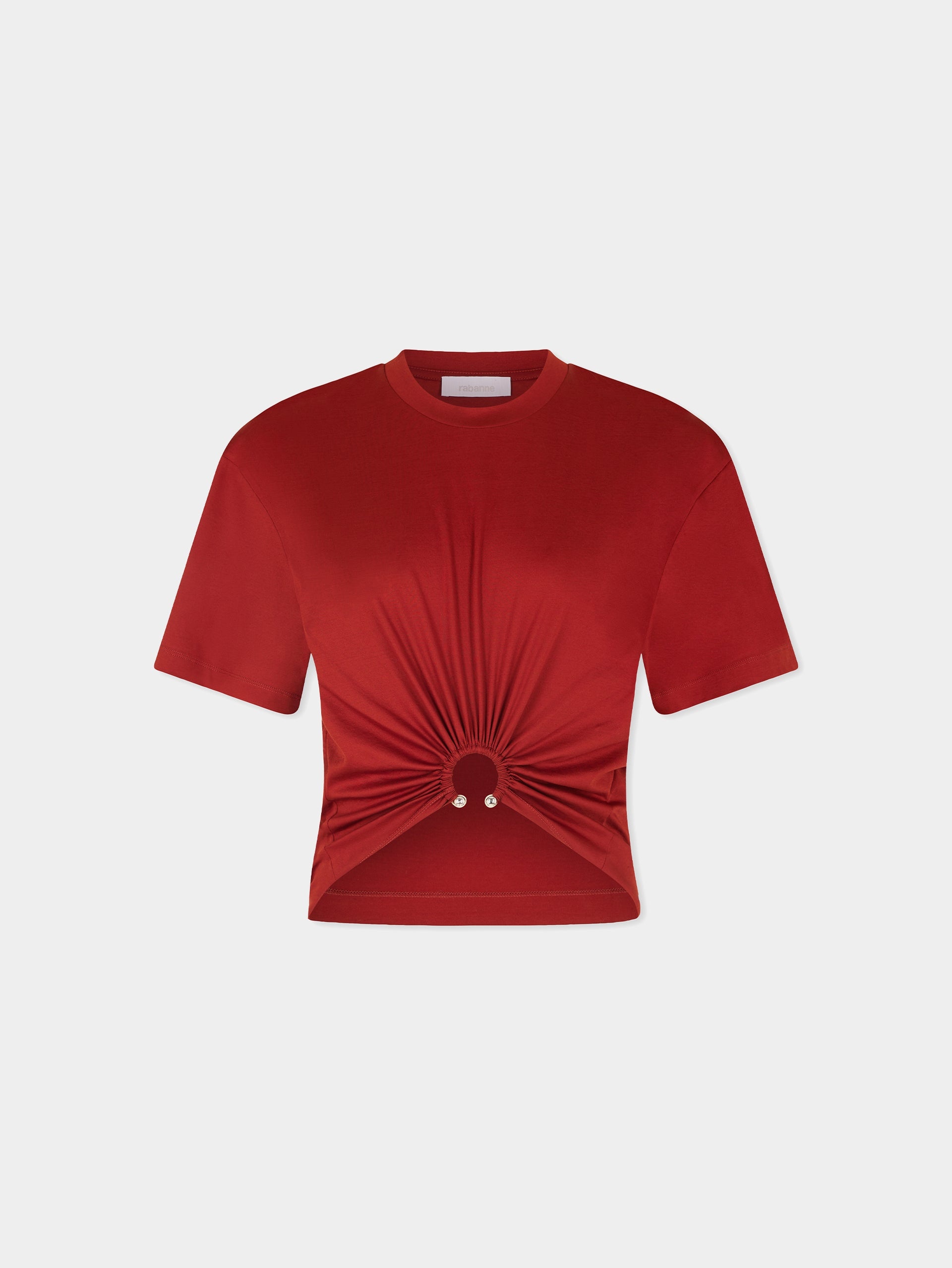TERRACOTTA T-SHIRT WITH PIERCING SIGNATURE - 1