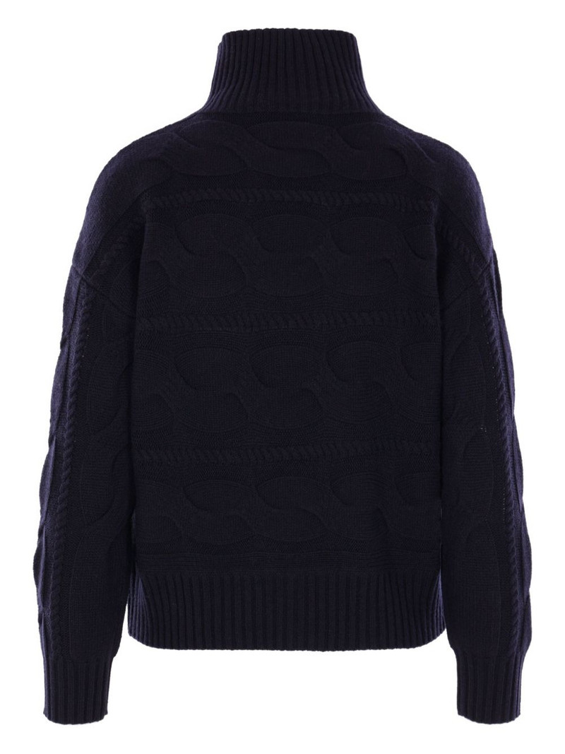 Max Mara cable-knit high-neck sweater outlook
