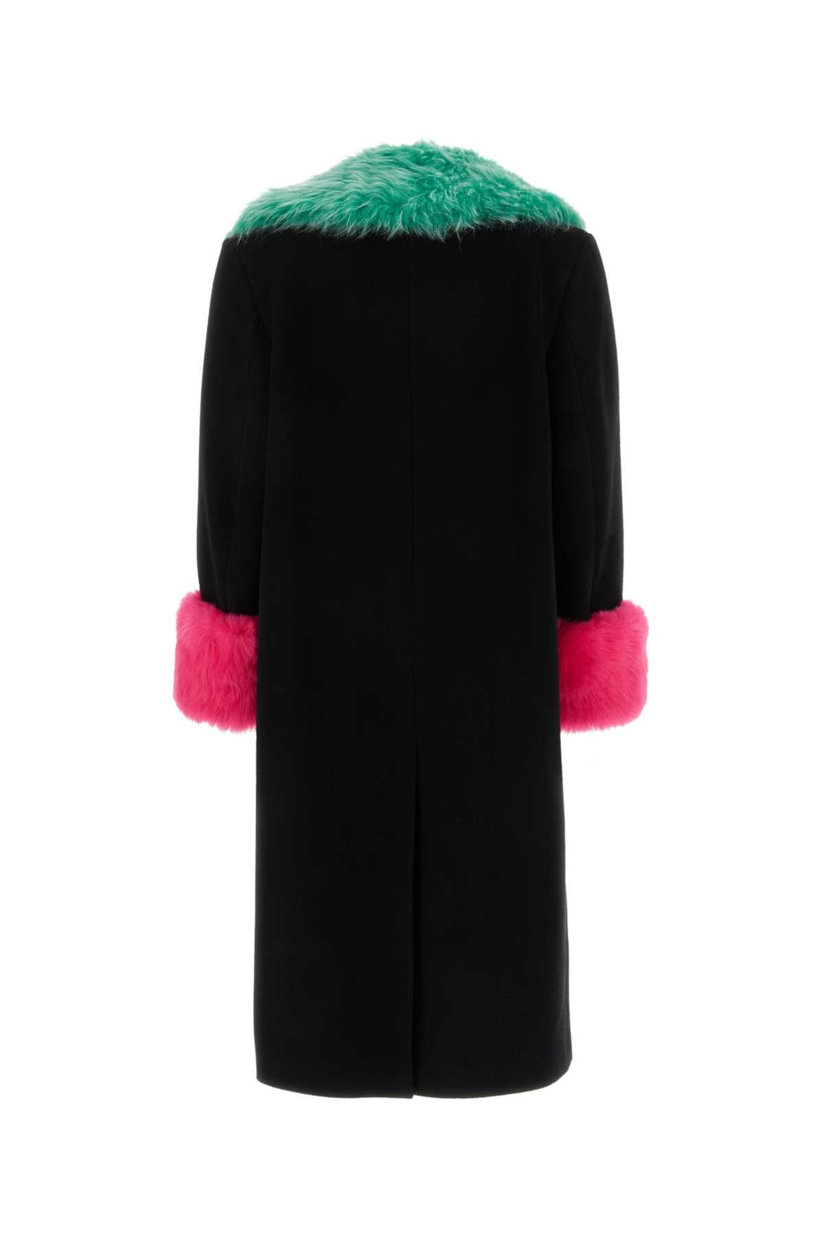 Gucci Women Black Wool Blend Coat - 2