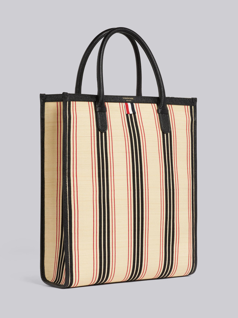Multicolor Horse Hair Leather Detail Vertical Tote 3