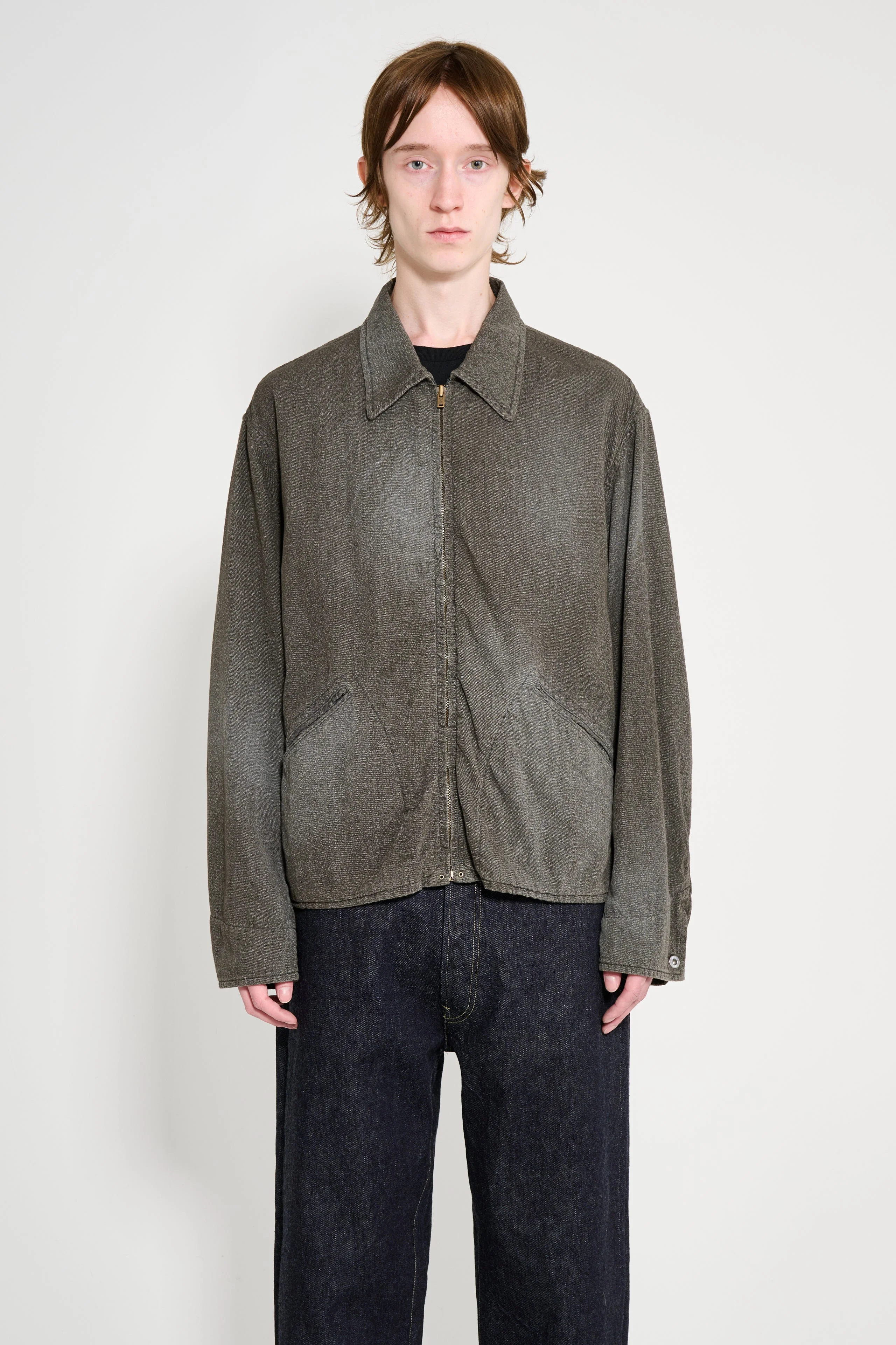 A.PRESSE VINTAGE CHAMBRAY SPORTS JACKET BLACK - 1