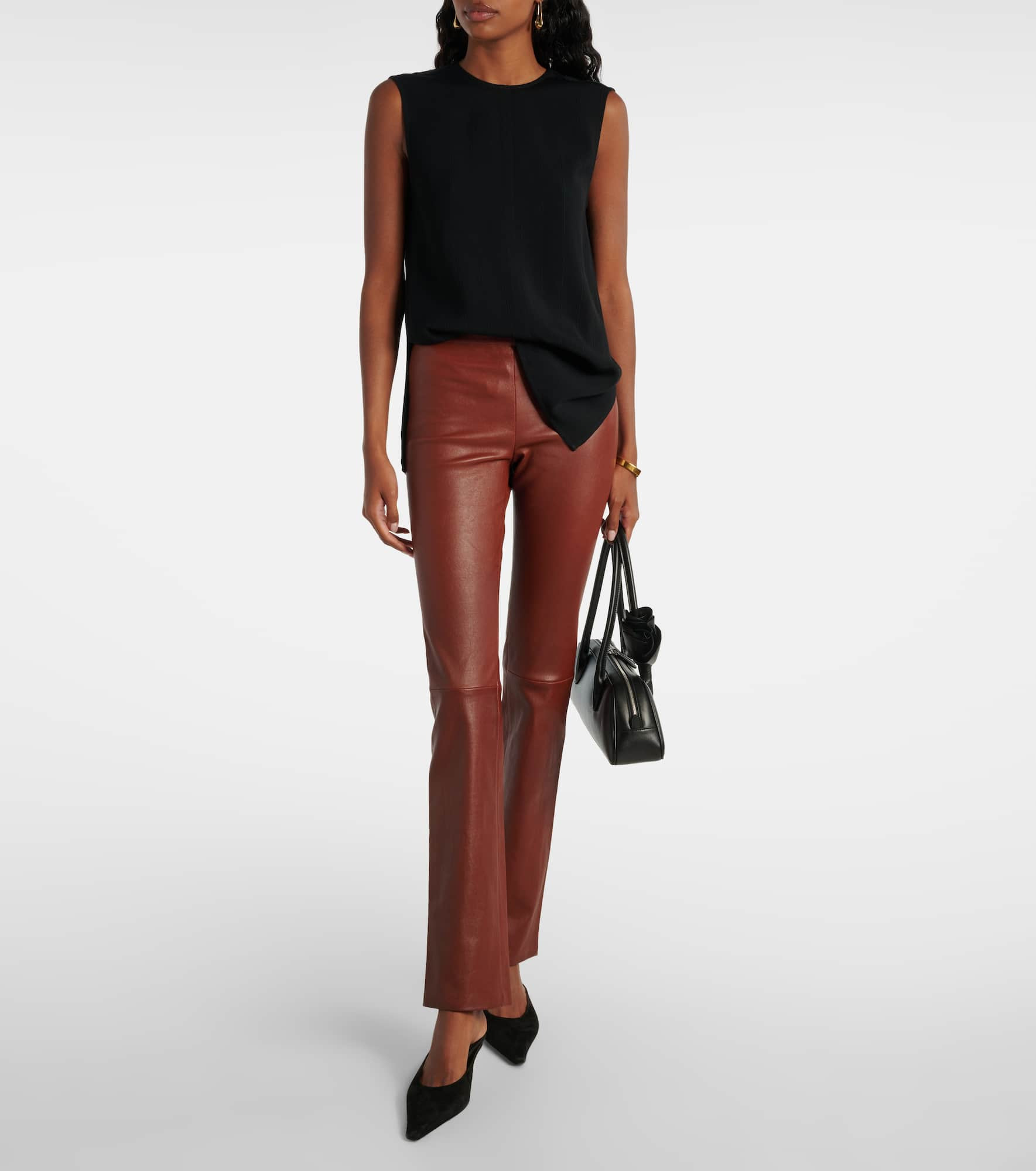 JP Long leather flared pants - 2