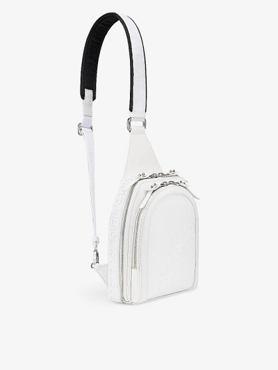 Christian Louboutin Loubifunk logo-embossed leather and woven cross-body bag outlook