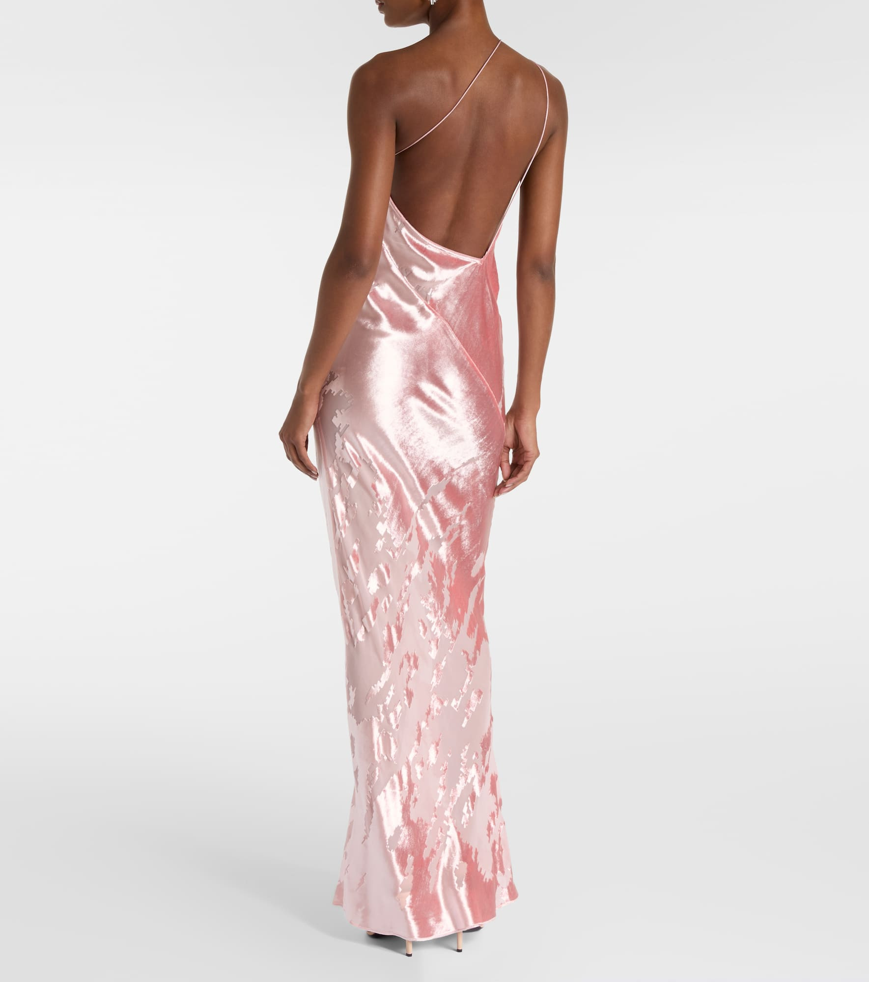Asymmetric velvet gown - 3