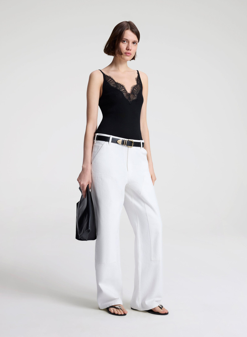 Alba Silk Knit and Lace Camisole Top 4