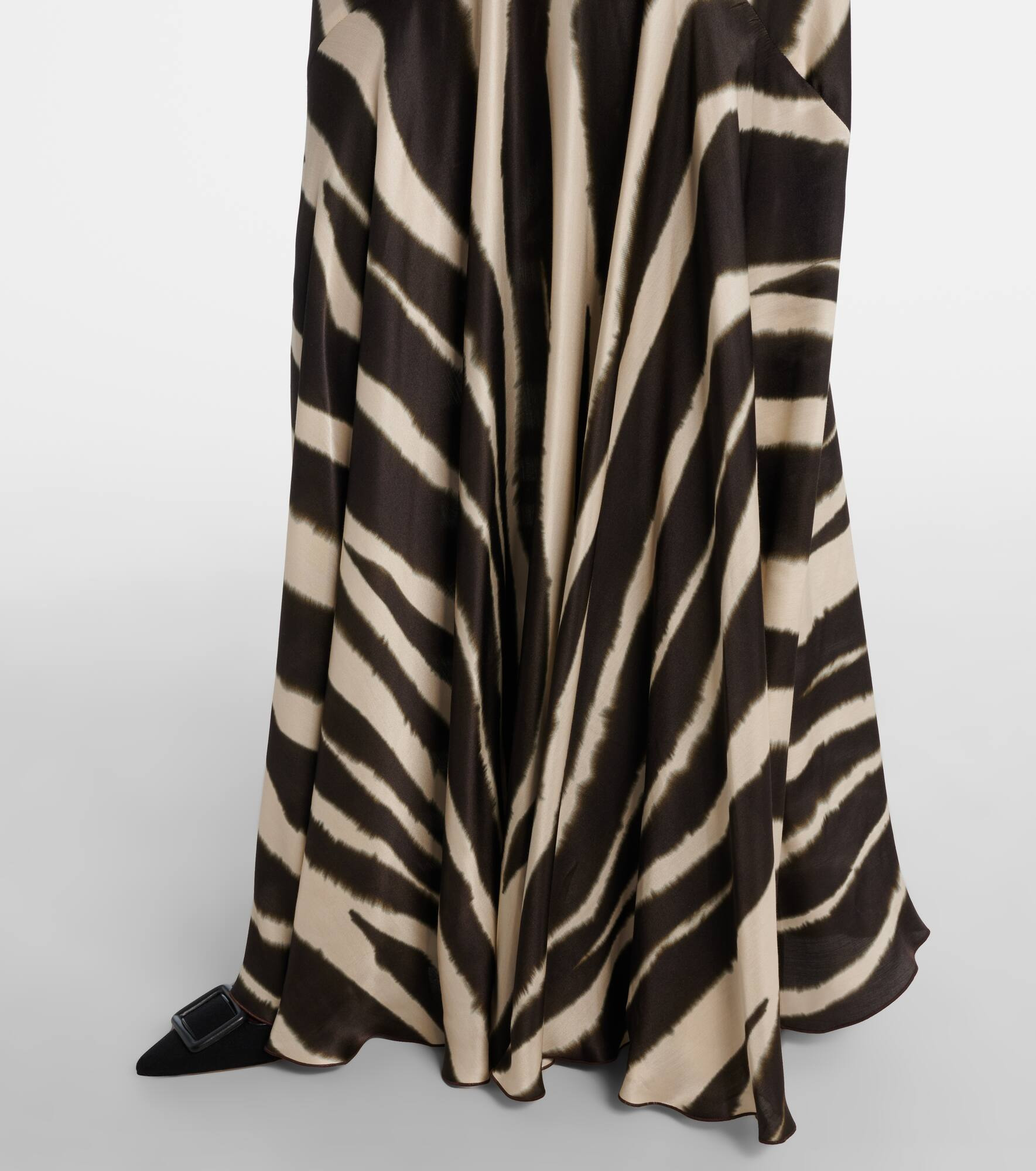 Zebra-print satin gown - 6