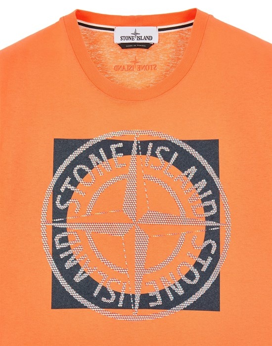 2NS93 30/1 COTTON JERSEY 'TRICROMIA TWO' PRINT_GARMENT DYED ORANGE - 3