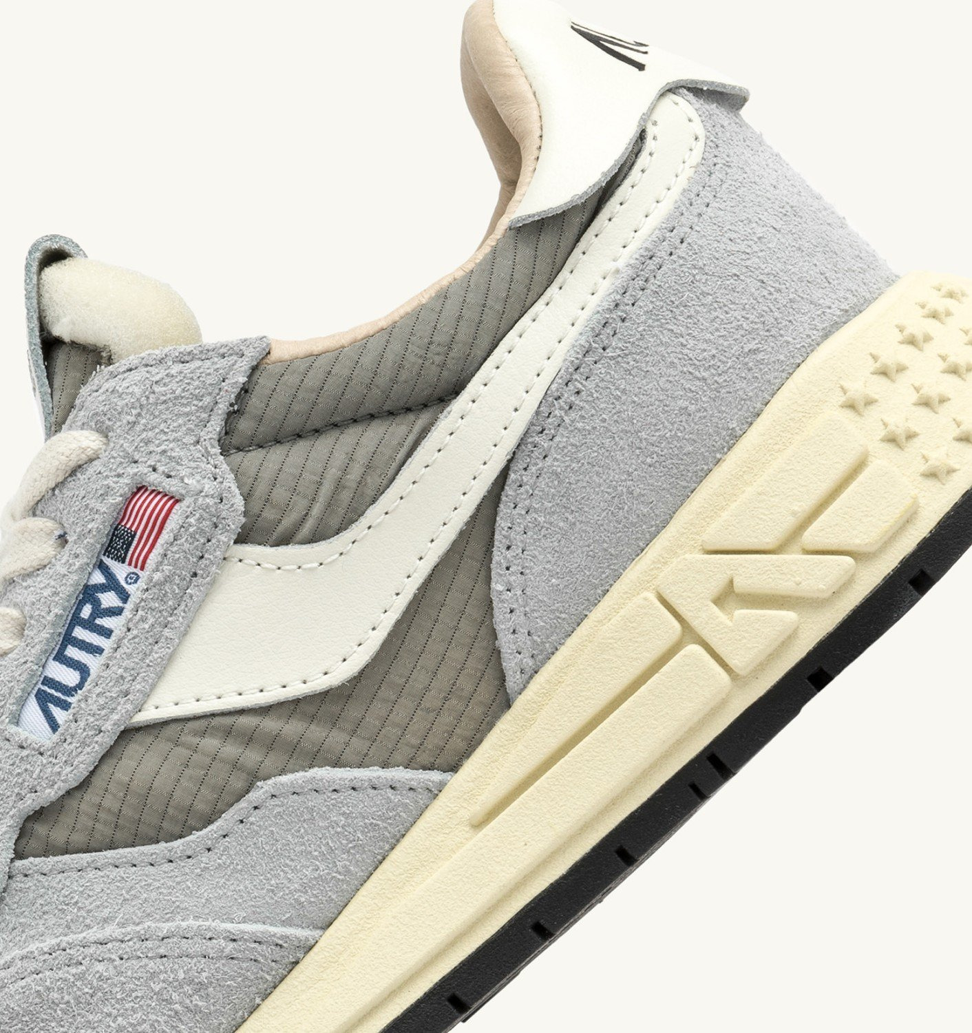 REELWIND LOW SNEAKERS IN IRIS GRAY AND MARSHMALLOW NYLON AND SUEDE - 6