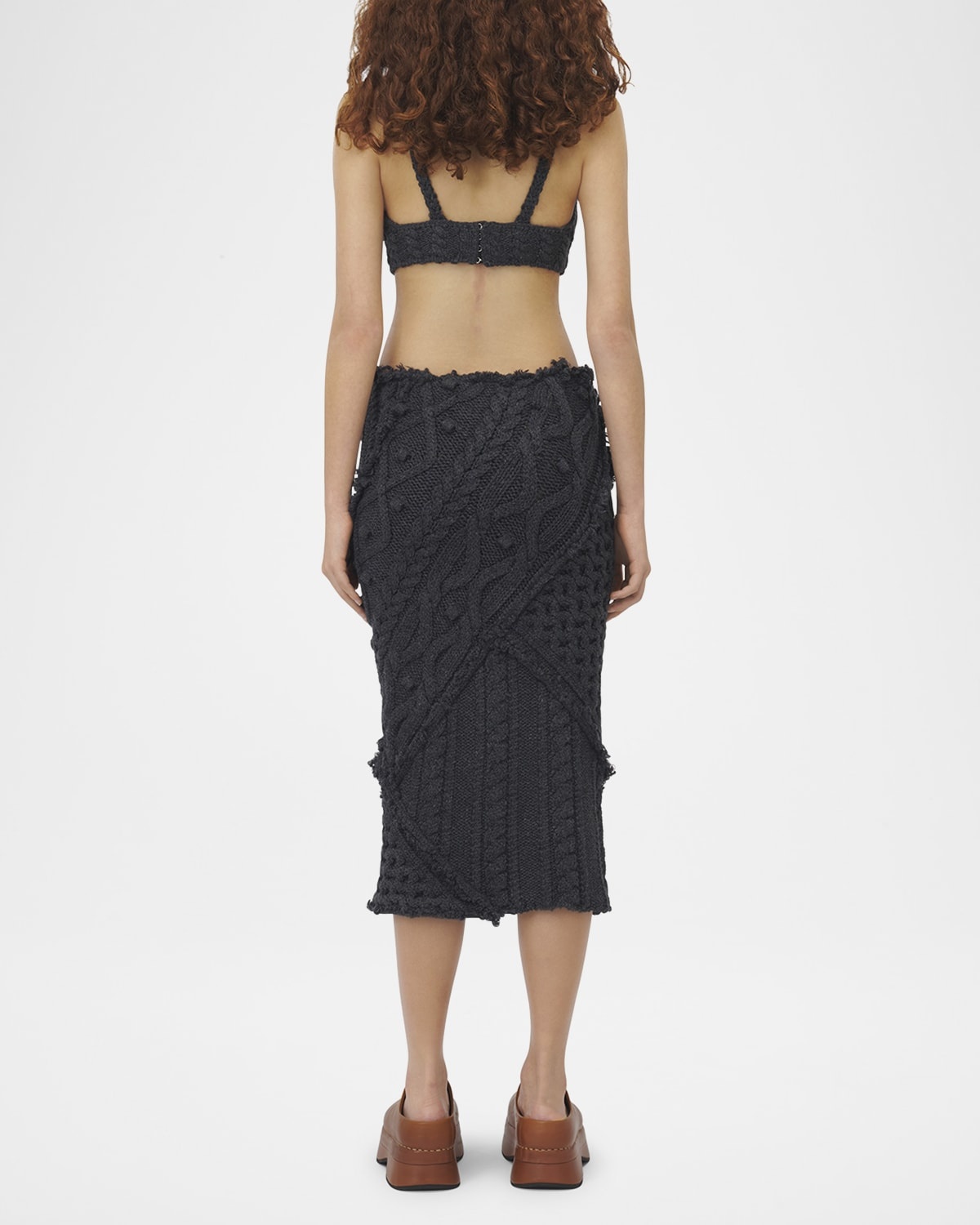 Cable-Knit Wool-Cashmere Midi Skirt - 3