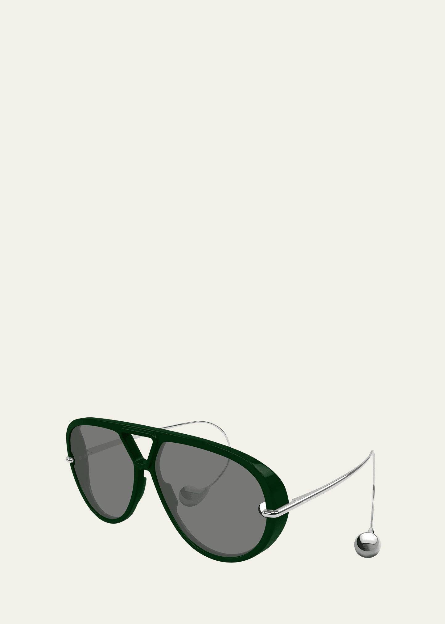 Geometric Acetate & Metal Alloy Aviator Sunglasses - 2