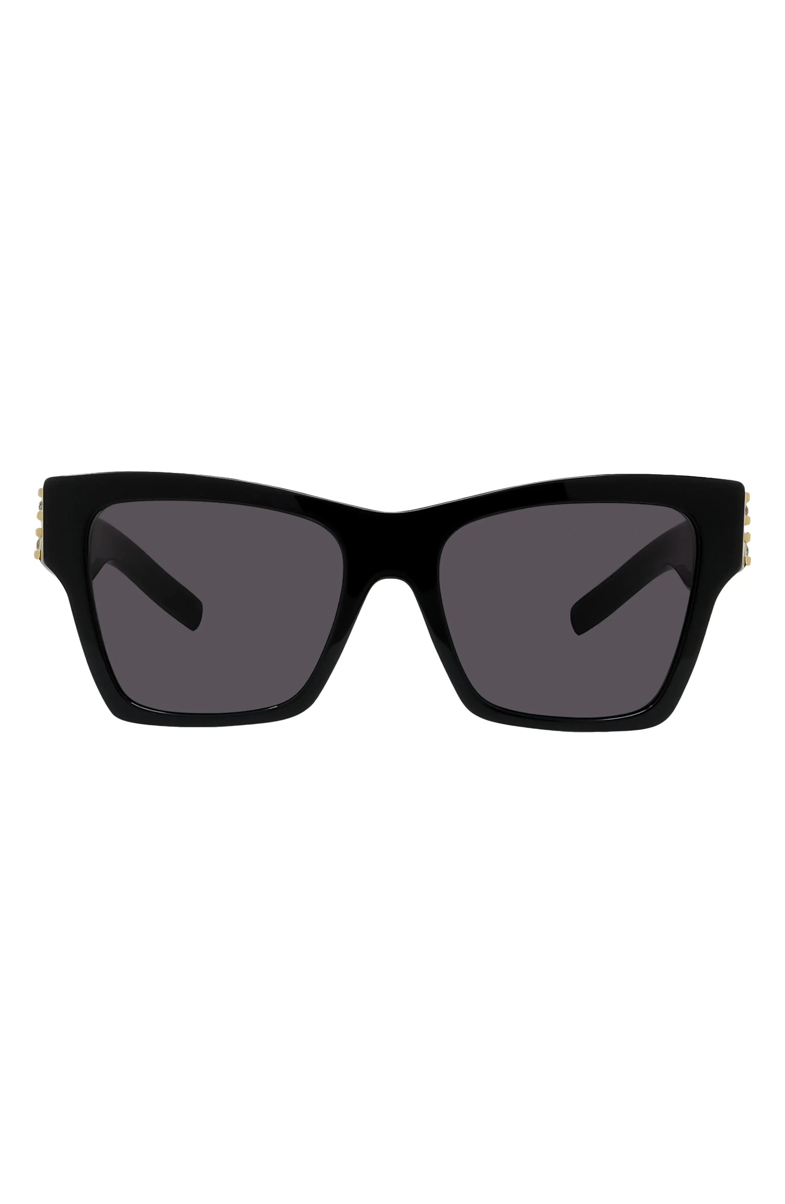 Plumeties 54mm Square Sunglasses in Shiny Black /Smoke - 1