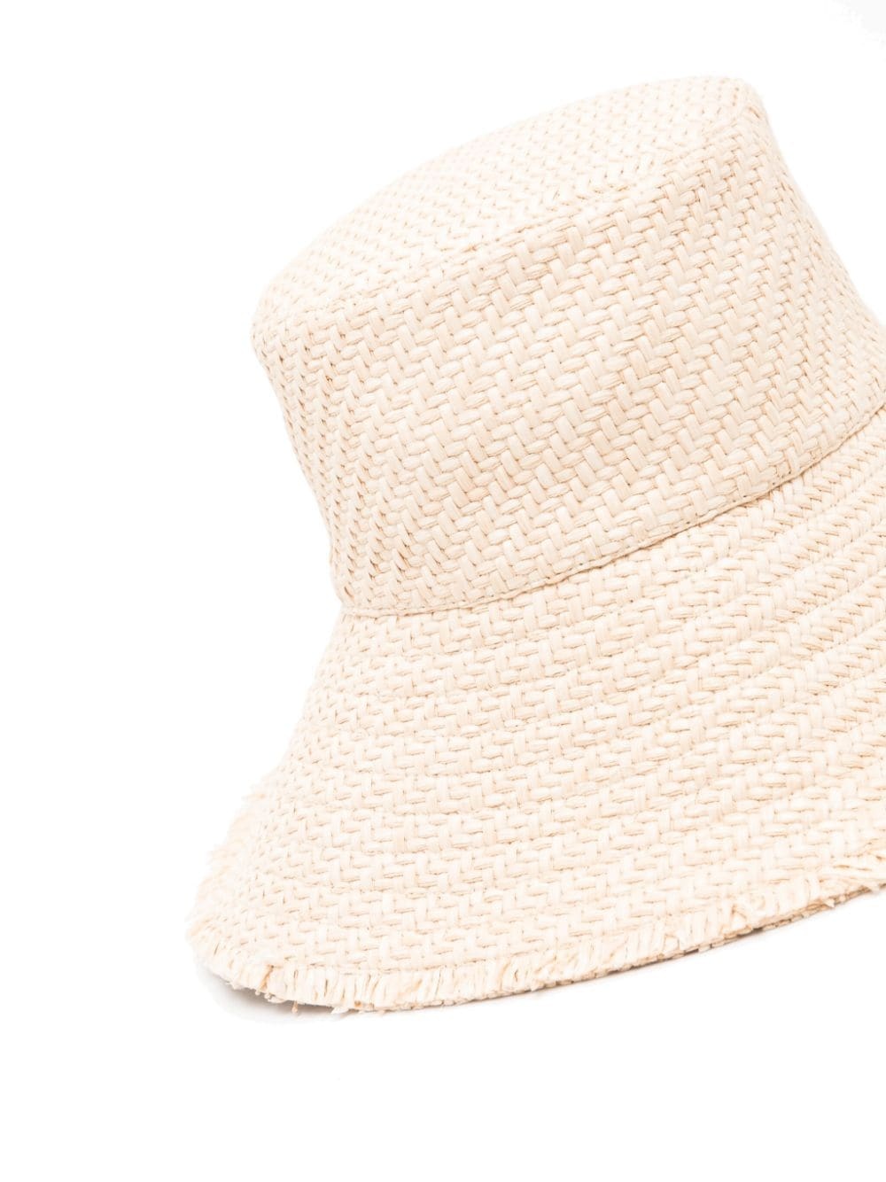 logo-patch raffia hat - 2