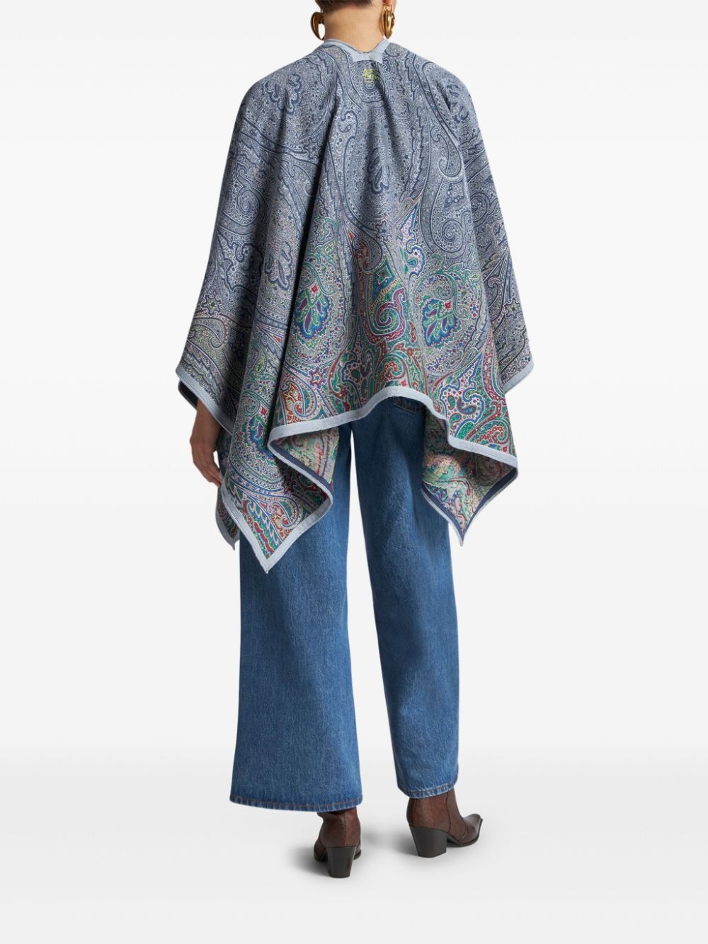 paisley jacquard cape - 3