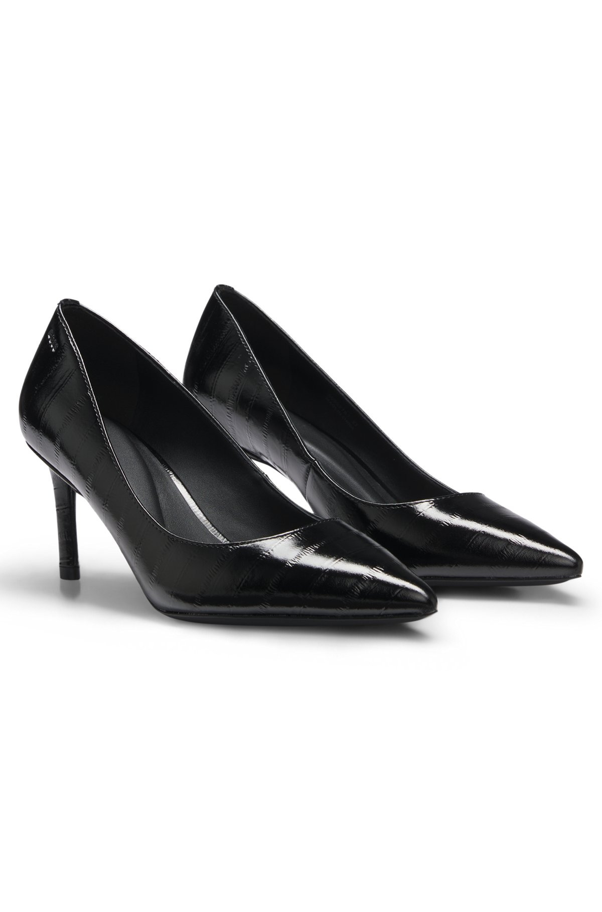 TEXTURED-LEATHER PUMPS WITH 7CM HEEL - 2