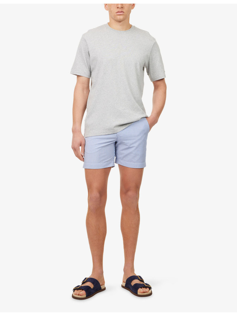 ORLEBAR BROWN Bulldog Seersucker Stripe Mid-Length Swim Shorts outlook