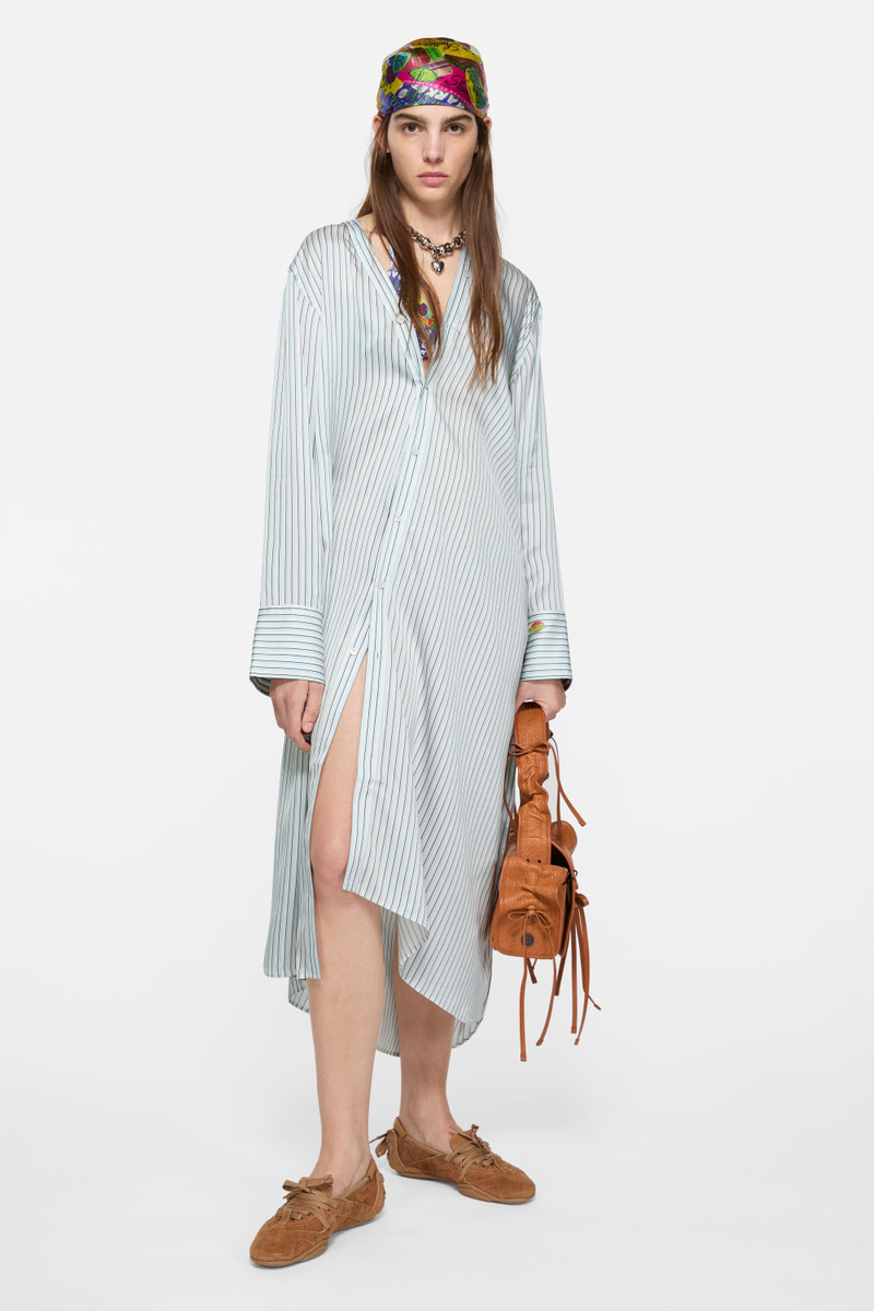Acne Studios Asymmetric shirt dress - Blue/white outlook