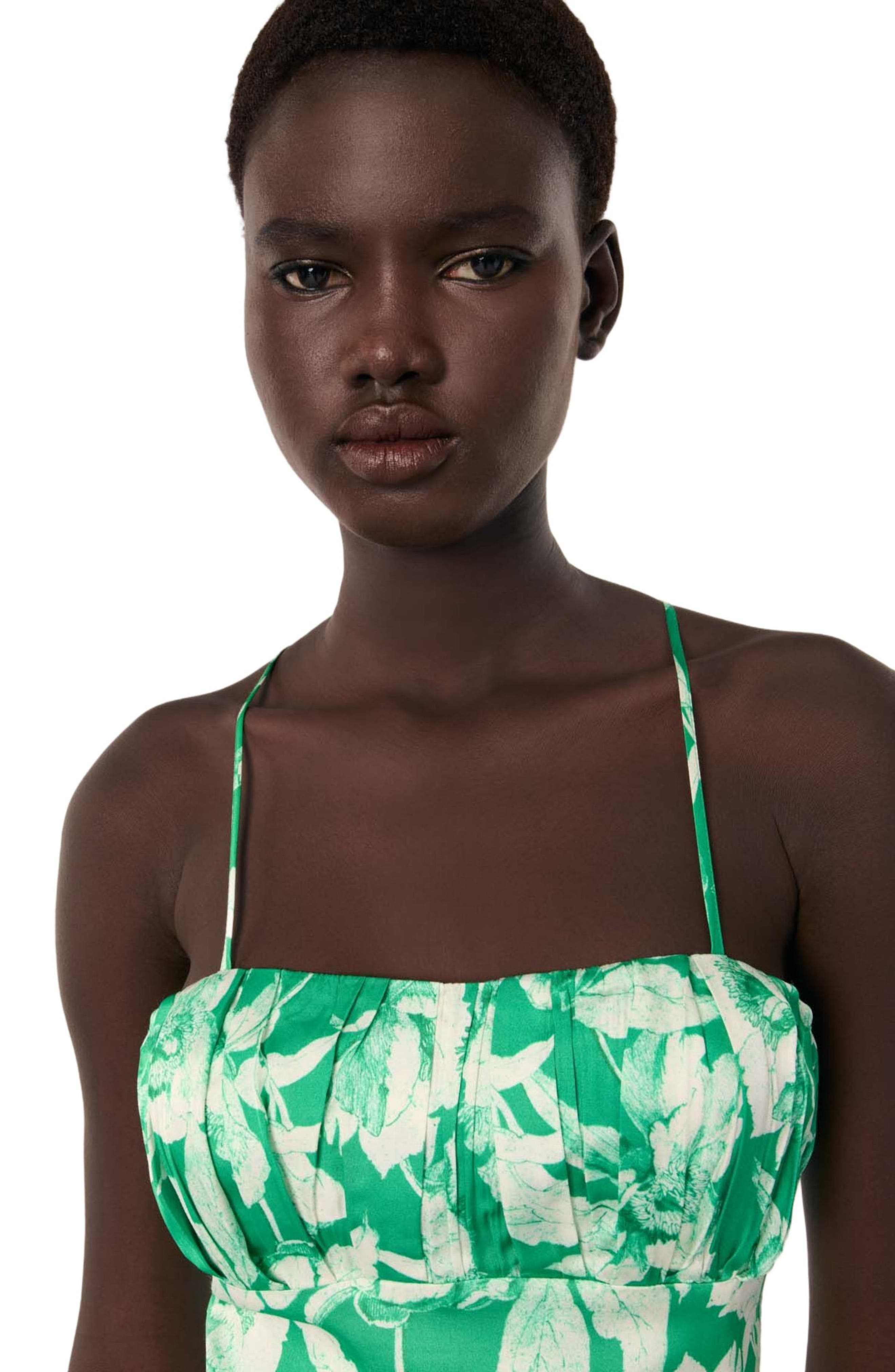 maje Floral patterned maxi dress in Ecru/green Floral Print at Nordstrom - 6