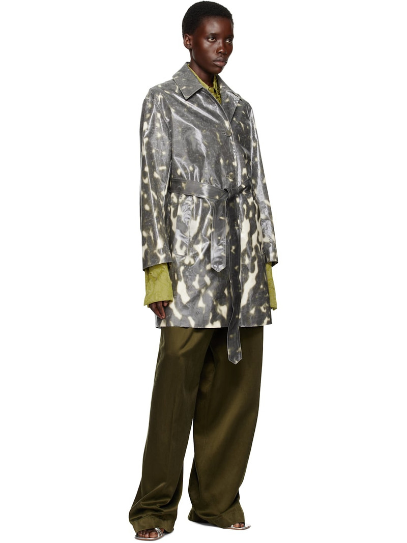 Dries Van Noten Black Water Repellent Mac Coat outlook