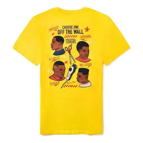 Vans Michael Pevory Retro Printing Short Sleeve Couple Style Yellow VN0A4RP785W - 1