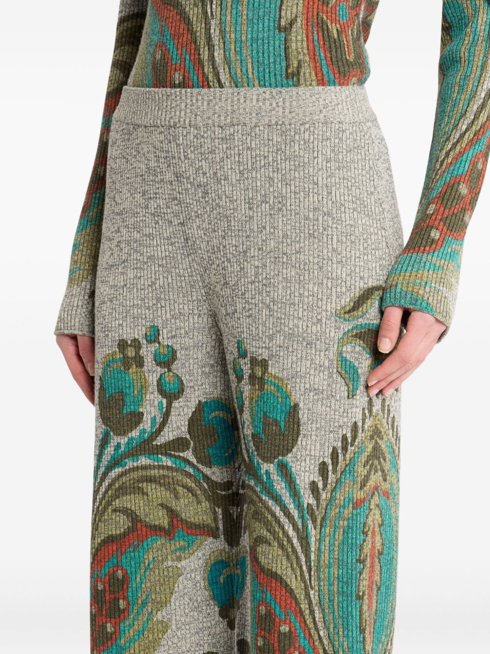 ribbed paisley-print trousers - 5