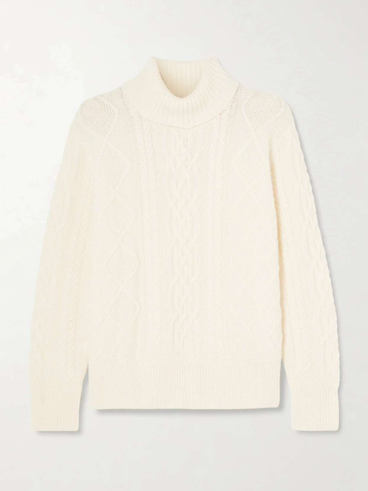 Patrizia Cable-knit Cashmere Turtleneck Sweater - 1