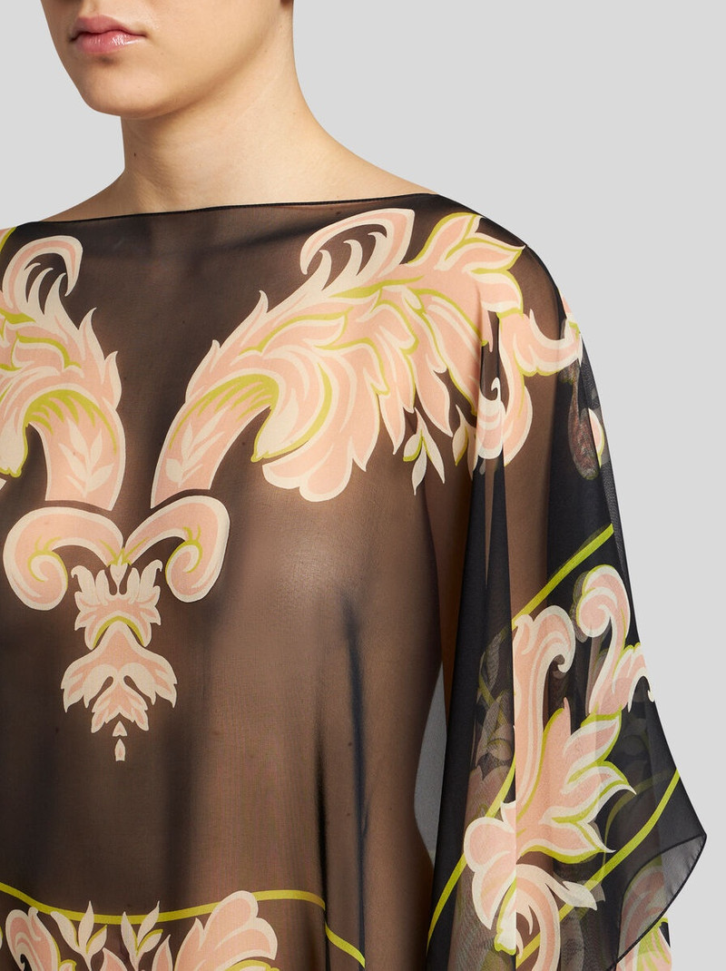 Etro PRINTED SILK PONCHO outlook