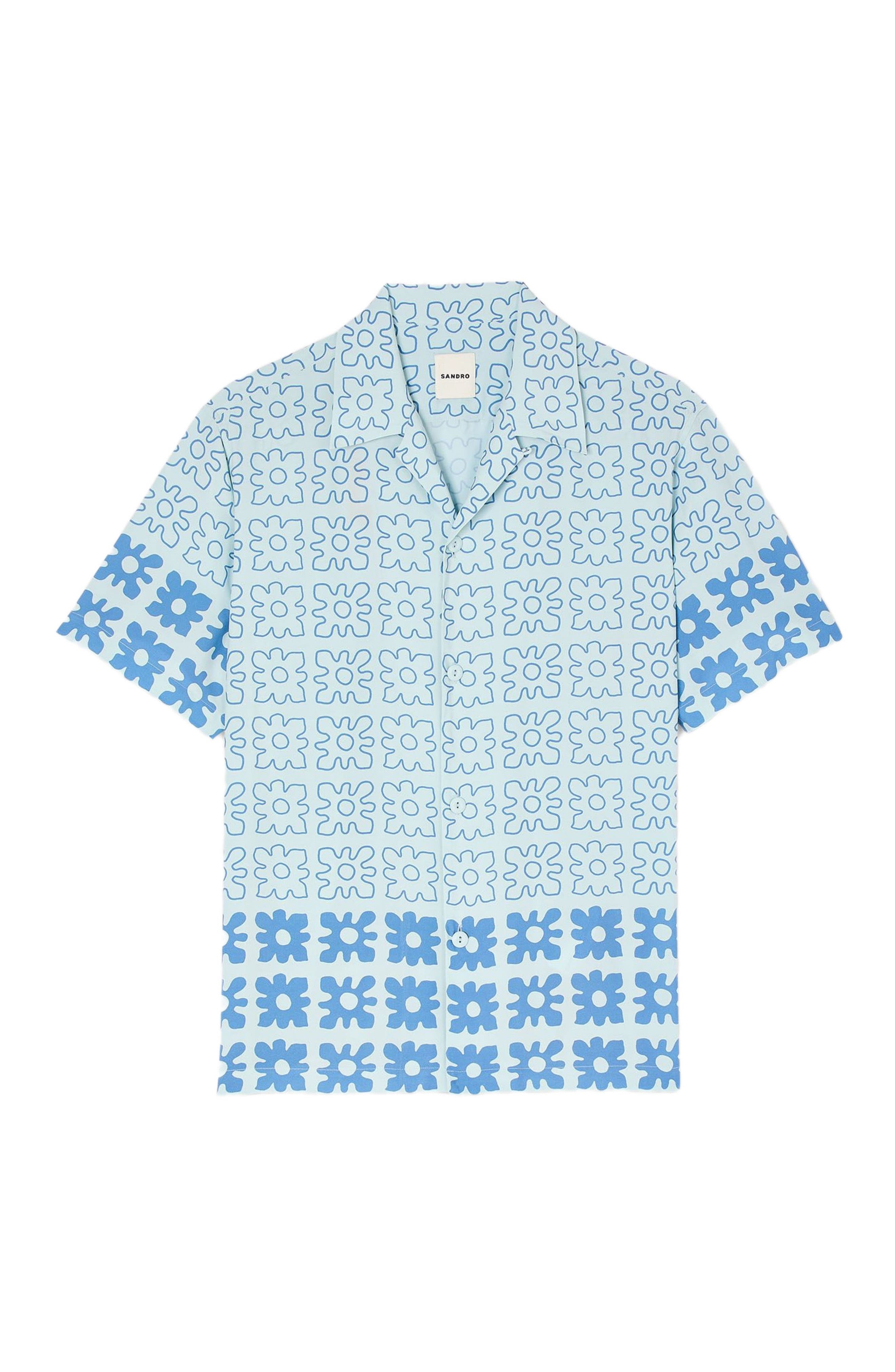 SANDRO Floral motif shirt in Blue Sky at Nordstrom - 5