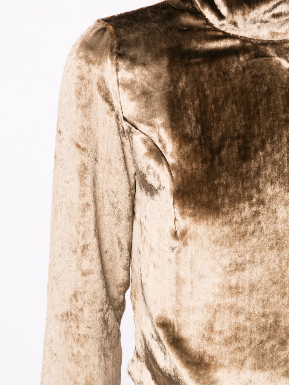 velvet cropped sweatshirt - 5
