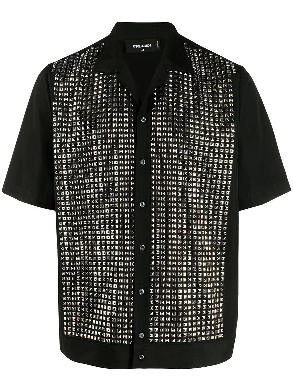 stud-embellished short-sleeve shirt - 1