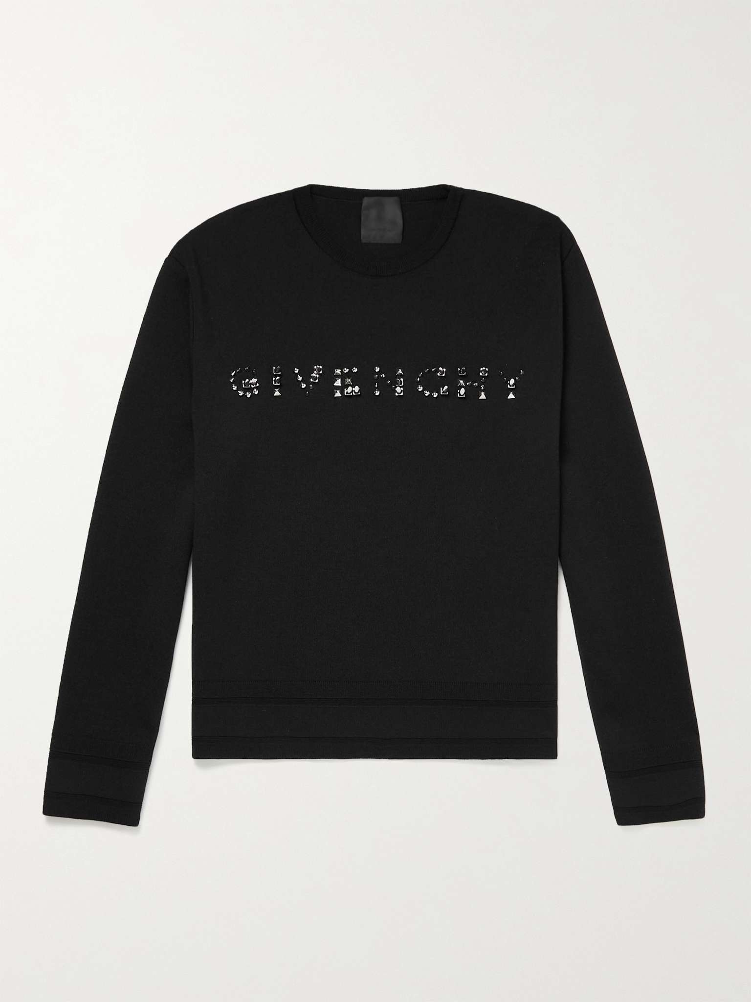 Logo-Detailed Studded Wool Sweater - 1