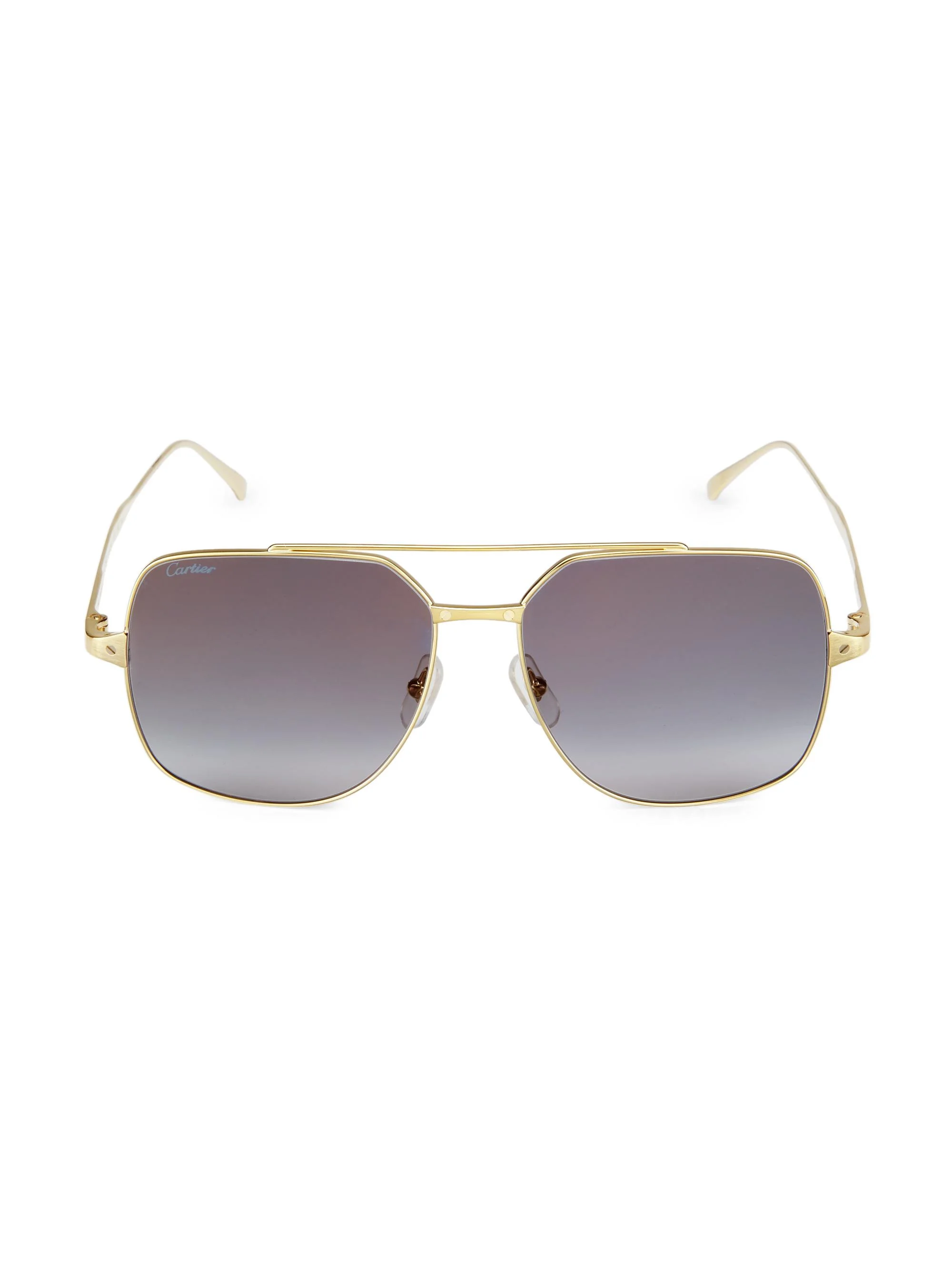Women's Santos De 58MM Aviator Sunglasses - Grey Gold - 1